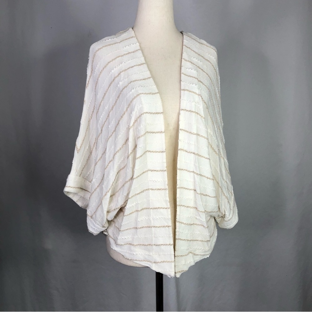 dolan open front cardigan batwing sleeves textured stripes lightweight soft XS/S